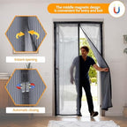 Magnetic Screen Door mesh, Door Screen Magnetic Closure Curtain, Heavy Duty, Works with Front, Sliding Doors, Keep Open Feature 36inch*82inch