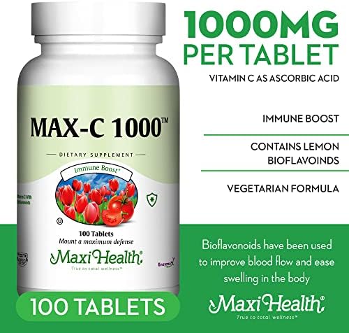 1000 mg Vitamin C - 1000mg Tablets Ultra High Absorption Formula - Gluten Free Kosher Dietary Non GMO Vitamin C Supplement for Immune Support - VIT C Vitamin C Tablets from Ascorbic Acid, 100 Count