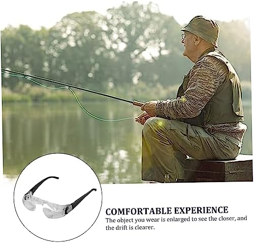 Magnifying Glasses Adjustable 4X Magnifying Eyewear Anti-Glare Wearable Magnifier Glasses for Presbyopia Seniors Watching TV for Low Vision Reading, Fishing, Tv, Rea