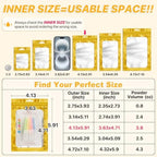 100 Pack Resealable Bags, Resealable Packaging Mylar Bags, Heat Seal Bag with Frosted Clear Window, Foil Pouch Smell Proof Zipper Bag for Food Storage (Golden, 4.13 x 5.91)