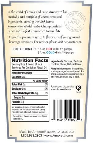 Amoretti Premium Syrup, Blueberry, 25.4 Ounce