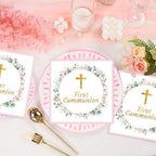 First Communion Decorations 40 Pack Paper Napkins, Holy Communion Napkins for Baptism Decorations, Primera Comunion Decoracion Party Favors, First Holy Communion Supplies for Religious Celebration
