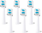 Replacement Toothbrush Heads Compatible with fairywill Electric Toothbrush, Model FW-507/FW-508/2011/959/917/551, D1/D3/D7/D8, W Shape Design Planted with Nylon Bristle (6 Pack - White)