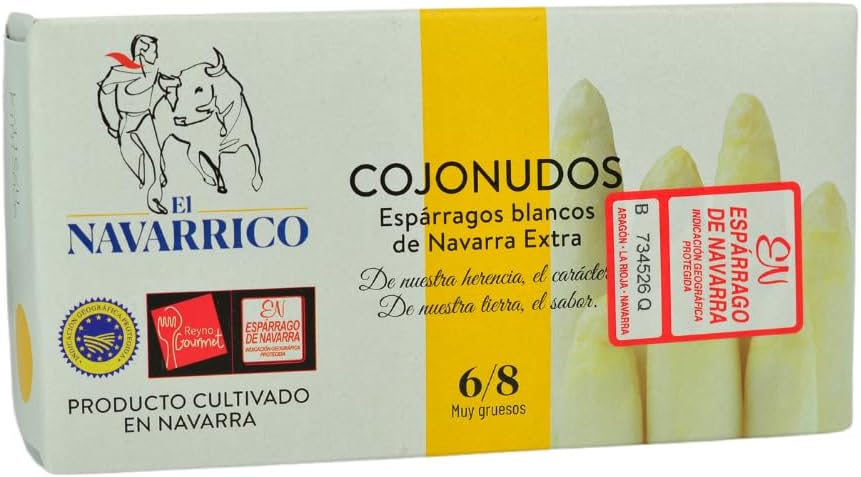 El Navarrico Thick White Asparagus Spears from Spain (Drained wt: 8.8 oz/250 g)