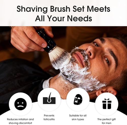 Keropy 2-in-1 Shaving Brush and Razor Stand, Black Acrylic Durable Razor Holder, One-Piece Shave Brush Stand, Safety Razor Stand for Men, Universal Bathroom Storage Organizer, Grooming Gift for Men
