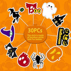 30pcs Halloween Cupcake Toppers Pumpkin Little Ghost Skull Cupcake Toppers Picks for Kids Baby Shower Birthday Halloweens Theme Party Decorations Supplies (Halloween)