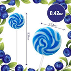 32 Pack Something Blue Twisty & Swirl Lollipops - Lollipop Candy Individually Wrapped Bulk for Wine Day - Candy Swirl Lollipops Suckers for Wedding, Baby Shower and Birthday