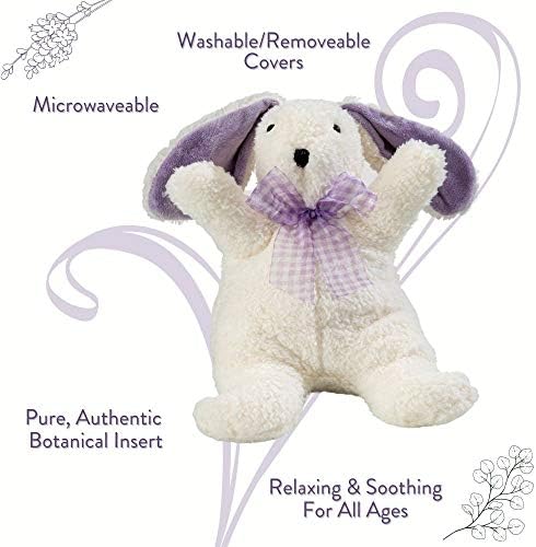 Sonoma Lavender Microwaveable Aromatherapy Stuffed Pillows, Plush Bunny, Lavender Scented with Removable Washable Cover, Lil The Lavender White Bunny