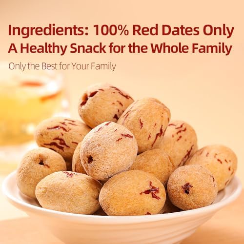 Jujube | Red Dates | No Skin & No Seeds | Jujubes | 510g / 18oz | 1oz*17Packs | PoetrySeptember Jujubes Individually Wrapped, Grade A Jujube, Ready-to-Eat Snack 中国有机去皮去核红枣