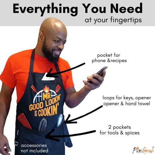 Mr Good Lookin Cooking Apron, Kitchen Apron for Men, Ideal Christmas or Father's Day Gift, Gift Set or Apron Only