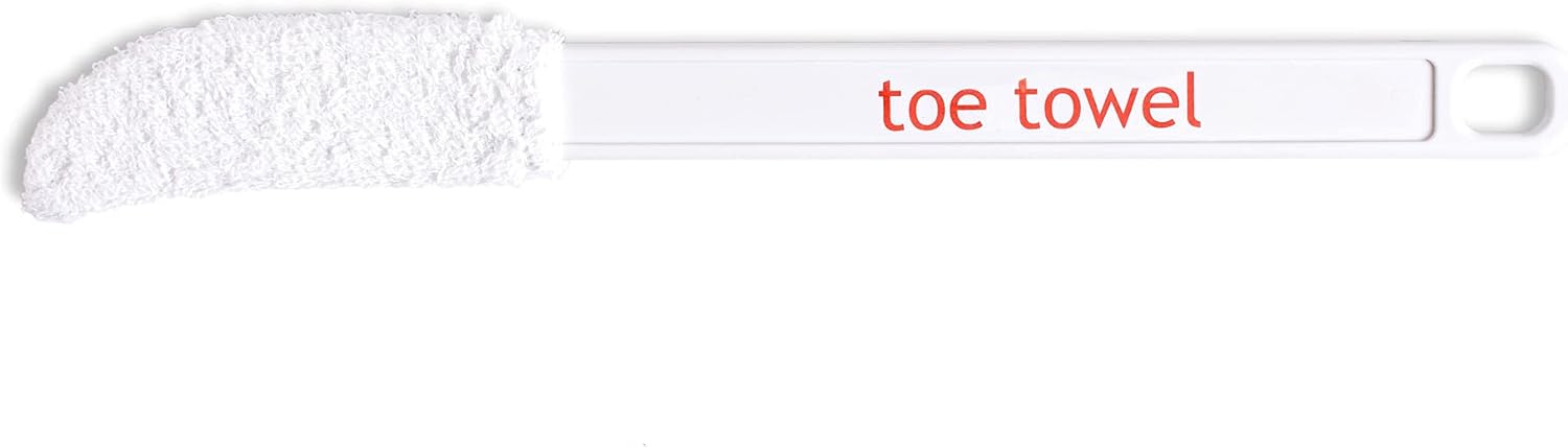 Short Handle 12 inch Foot Toe Brush Best Product to Clean and Dry Between Toes. Removes Dead Skin and Stops Itchy, Sore Toes. This toe towel is More Suitable for Younger People.