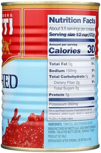 Mutti Crushed Tomatoes (Polpa), 14 oz. | 6 Pack | Italy’s #1 Brand of Tomatoes | Fresh Taste for Cooking | Canned Tomatoes | Vegan Friendly & Gluten Free | No Additives or Preservatives