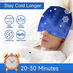 Wearable Ice Cap for Migraines, Headache Relief Hat for Tension Sinus Headache Eye Fatigue Fever Relief, One-Piece Design Fit All Head Ice Pack Cap, Hot Cold Compressed Therapy Head Migraine Hat(Blue)
