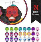 Sugar Skulls - Set of 24 - Edible Halloween Cake Toppers