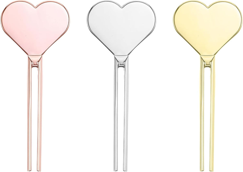3 Pcs Metal Manual Toothpaste Squeezer Heart Metal Tube Squeezer Rolling Key Tube Key Squeezer Hand Cream Key for Bathroom Cosmetic Aids Accessories (Gold, Silver, Rose Gold)