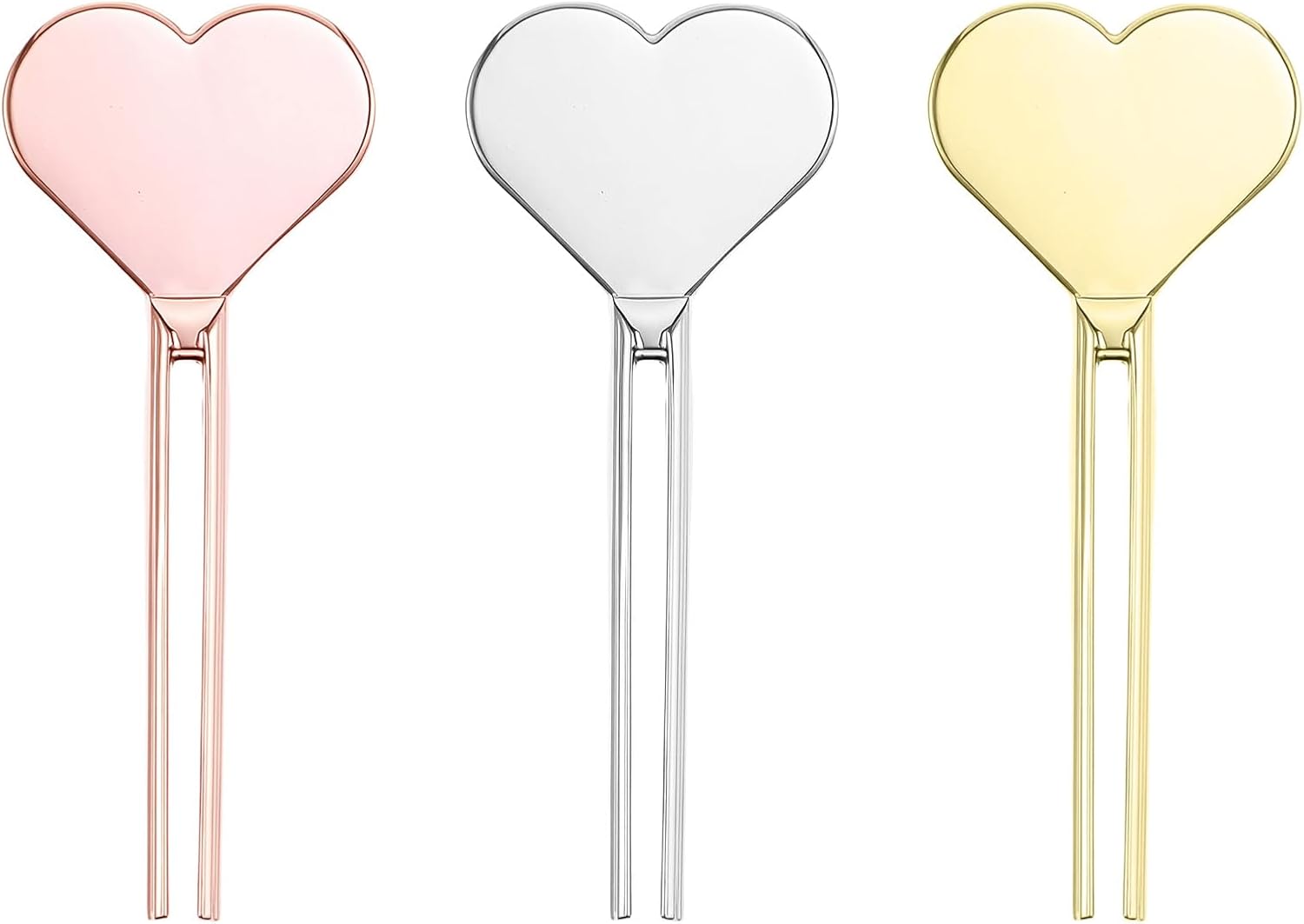 3 Pcs Metal Manual Toothpaste Squeezer Heart Metal Tube Squeezer Rolling Key Tube Key Squeezer Hand Cream Key for Bathroom Cosmetic Aids Accessories (Gold, Silver, Rose Gold)