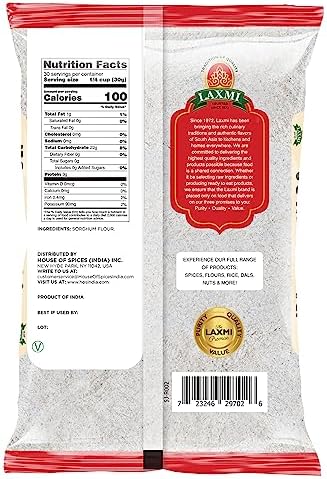 Laxmi Freshly Milled Jowar Flour (Gluten Free Flour)