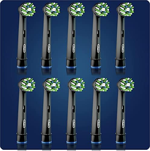 Oral-B Pro Cross Action Black Replacement Brush Heads for Electric Toothbrushes, XXL Pack of 10 Refills