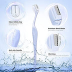 6Pcs Eyebrow Razor Mini Eyebrow Razor Trimmer Female Face Shaver Lip Hair Remover with Precision Cover Small Shaver for Women Makeup Face Care Tools(Clear, Clear Purple, Light Blue)