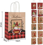 CSYY Xmas Kraft Gift Bags, 12 PCS Christmas Paper Bag with Handle, Party Bags for Present, Xmas Paper Party Favor Gift Bags for Christmas Supplies(21 x 15 x 8 cm)