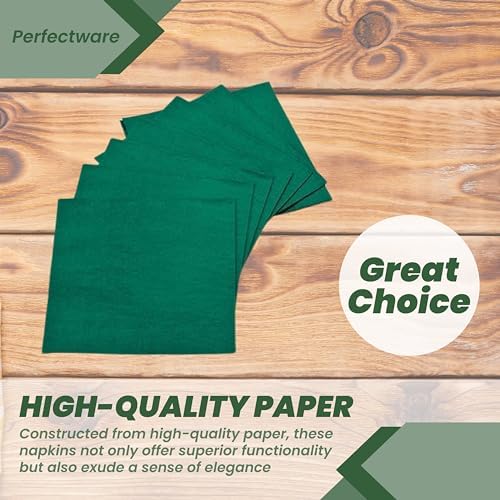 Perfectware 2 Ply Hunter Green Beverage Napkins- Pack of 250ct