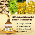 2 Pack Ginger Oil Lymphatic Drainage Massage,Belly Drainage Ginger Oil-Warming Tired Sore Muscle Ginger Massage Oils With Natural Arnica Extract,Grapeseed Oil,Vitamin E Massage Oil for Massage Therapy