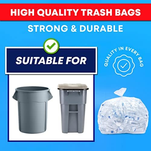 55-60 Gallon Trash Bags Heavy Duty, (MegaValue Pack 150 COUNT) Extra Large Clear 50-60 Garbage Bags, Bulk Trash Liners Perfect for Recycling, Office, Waste, Storage Use