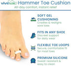 VIVEsole Hammer Toe Crest Cushion & Buttress Pad - Reduces Pressure from Calluses & Hammer Toes (Pair) - for Left & Right Feet - Toe Separator Corrector for Curled, Crooked, Curved, Overlapping Toes