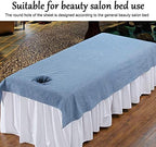 Beauty Massage Bed Sheets, Salon Massage SPA Couch Soft Cotton Bed Cover Protector with Face Breath Hole (Navy)