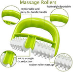 Cellulite Massage, Fascia Blaster Tool with Two-Wheel Massage Handle,Relax Muscles to Relieve Stress,Increases Blood Circulation,Apply to Arm/Shoulder/Leg/Back/Buttocks/Abdomen(Green)