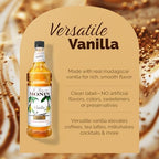 Monin - Vanilla Syrup with Monin BPA Free Pump, Boxed, Versatile Flavor, Great for Coffee, Shakes, and Cocktails, Gluten-Free, Non-GMO (1 Liter)
