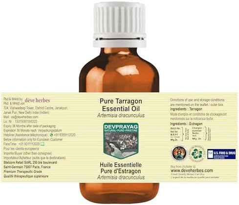 Pure Tarragon Essential Oil (Artemisia Dracunculus) Steam Distilled (Pack of Two) 100ml X 2 (6.76 oz)