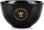 ROYAL SHAVE Ceramic Textured Shaving Bowl – Shave Soap & Shaving Cream Dish, Textured for Rich Lather (Black)