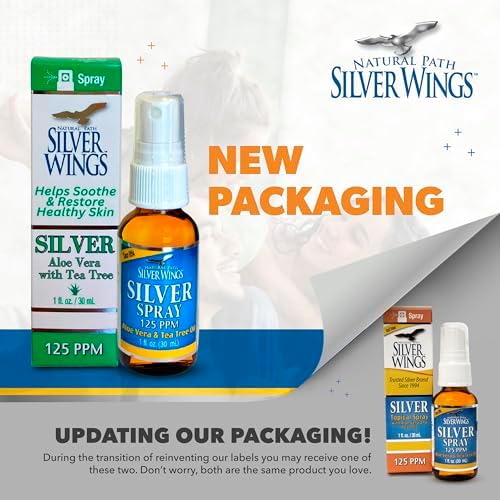 Natural Path Silver Wings - Silver Spray with Aloe Vera & Tea Tree Oil – 125ppm - 1oz