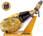 Iberico Ham Acorn-fed Bellota 100% Pure Breed (shoulder) Bone in from Spain - Jamon 100% Iberico de Bellota Pata Negra (Paleta Iberica) - Gluten Free (Ham stand & Knife included)