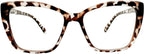 Oversized CatEye Reading Glasses for Women - Retro Style Frame, Blue Light Blocking Readers, Clear Lens, Spring Hinge