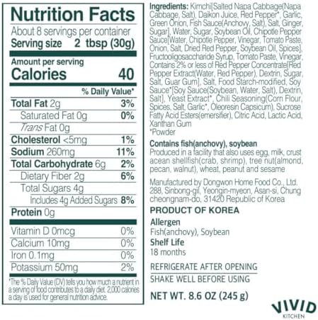 VIVID KITCHEN Kimchi Chipotle Mayo - Korean Fusion Sauce - 8.6 oz Bottle - Bold, Spicy, Creamy Condiment - No MSG or Preservatives - Perfect for Topping, Dipping, Spreading & Cooking