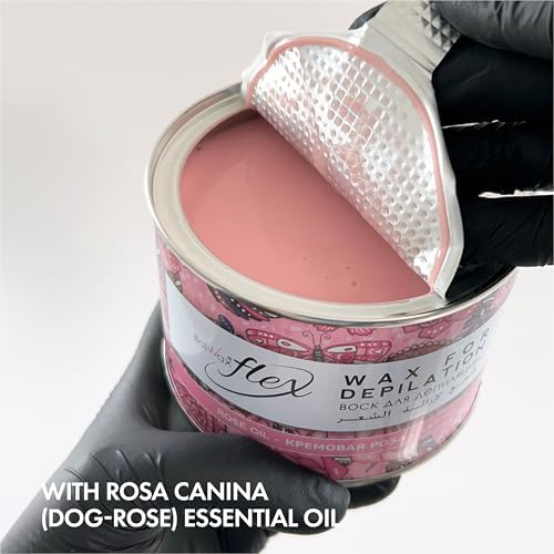 Italwax Flex Rose Oil - 397g / 14oz - Soft wax for hair removal - Unscented - Liposoluble syntetic formulation - Ideal for waxing all body area