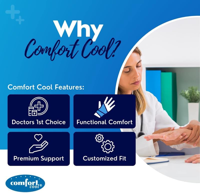 Comfort Cool D-Ring Wrist Brace. Indications - Carpal Tunnel, Tendonitis, Arthritis, Sprains, Post Cast. Soft, Lightweight Immobilizer with Finger Mobility, Removable Splint. Left Small.