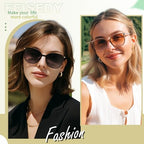 FEISEDY 2 Pack Stylish Reader Sunglasses for Women Fashion Lightweight UV400 Protection Full Lens Reading Glasses B0321