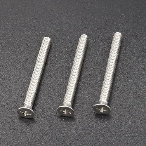 #10-24 x 2 (50 Pack) Phillips Flat Head Machine Screws, Stainless Steel 304 (18-8), UNC Coarse Thread, Countersunk Head Machine Screws, Phillips Drive #2