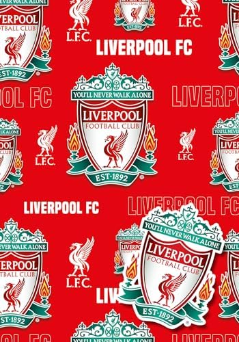 Liverpool FC Wrapping Paper 2 Sheets 2 Tags, Liverpool Football Gift Wrap