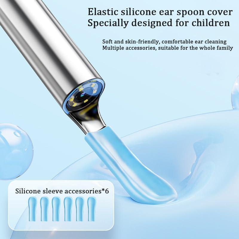 Ear Wax Removal Tool Camera Kit with 1080P HD Camera,6 LED Strong Light WiFi Connection, Ear Cleaner Removal for Precise Earwax Cleaning iOS & Android System (Mixed Black&White)