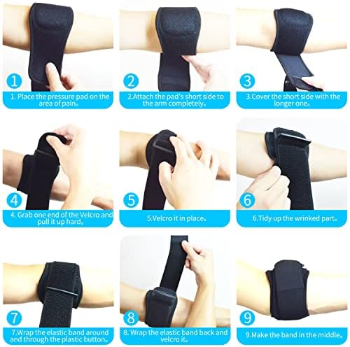 Forearm Guard & Elbow Brace ,Tennis Elbow Braces Guard for Tendonitis and Tennis,Golfers Adjustable Straps and Compression Pad for Men and Women,Elbow Support Relief