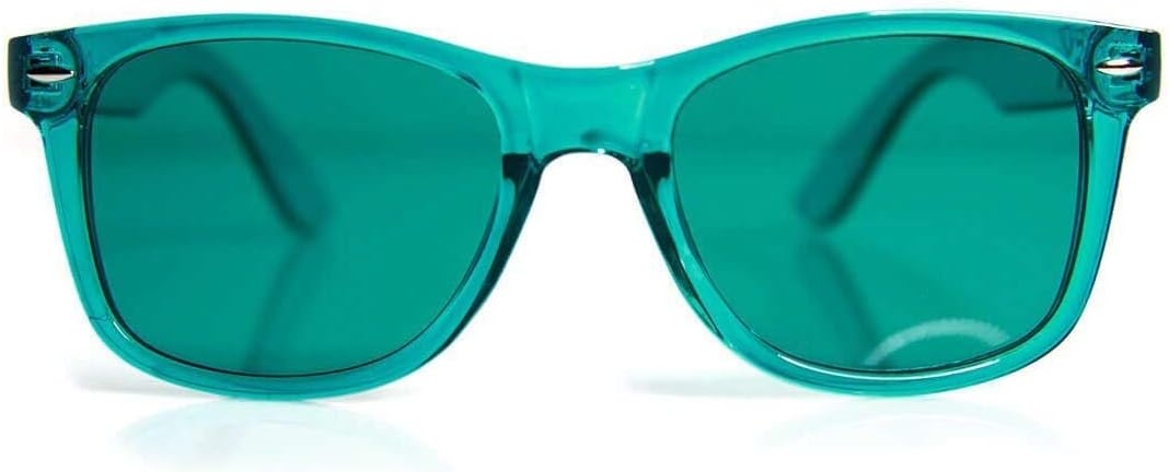 GloFX Color Therapy Glasses – Chakra Mood Light Therapy Chromotherapy Glasses (Aqua)