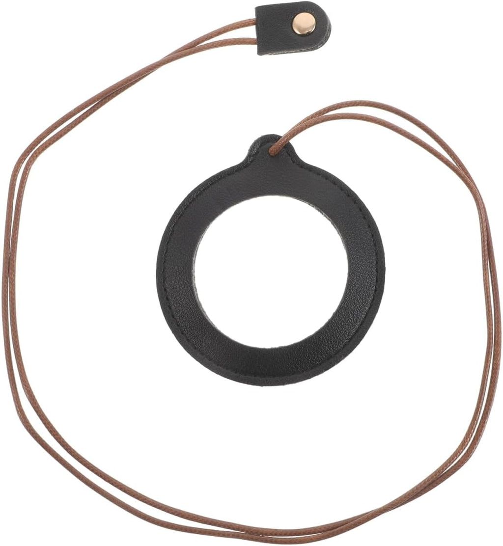 1 Pc 5X Magnifying Pendant Necklace - Lightweight Neck Hanging Reading Magnifier for Seniors Portable Visual Aid for Books Crafts Maps with PU Protective Sleeve Black 23.19 in