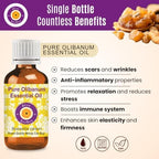 dève herbes Olibanum Essential Oil (Boswellia carterii) Pure | Non-Sticky | Non-Greasy | Lightweight | Men & Women | All Skin Types | Steam Distilled 15ml (0.5 oz)