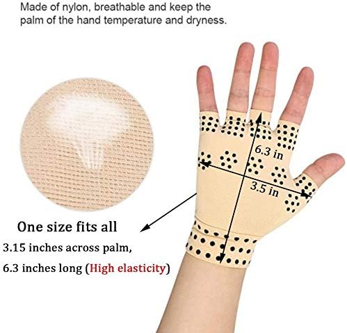 Compression Gloves Magnetic Anti-Arthritis Fingerless Gloves Relief Hand Heal Joints Pain