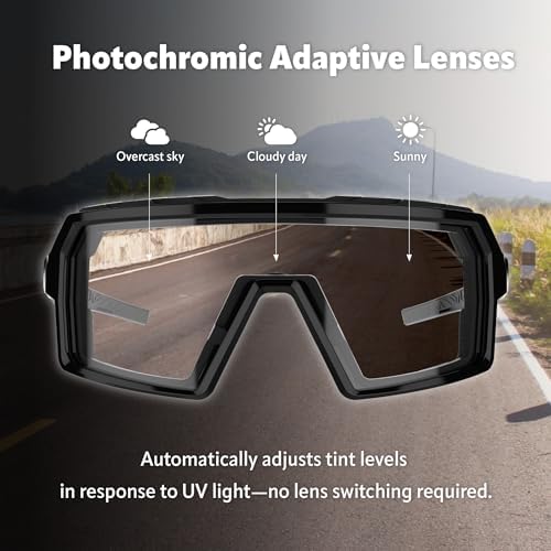 Speedone Z87+ Safety Glasses, Safety Sport Sunglasses Photochromic Lenses UV400 Anti Fog Impact Resistant Men Women Powersports Motorcycle Riding Sports warp (KRYO)