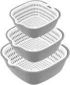 Washing Vegetable Baskets in The Kitchen Fruit Baskets Multi-layer Stackable Vegetable Sinks, Strainer and Washing Fruits and Vegetables Kitchen Colander Set